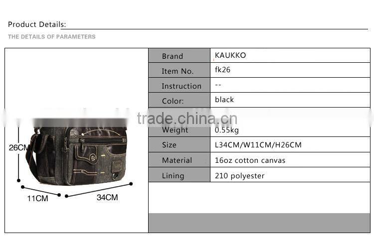 2016 one shoulder canvas military bags retro / vintage bags