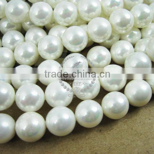 16inch strand 8MM white round shell pearl beads,loose pearl beads 3021034