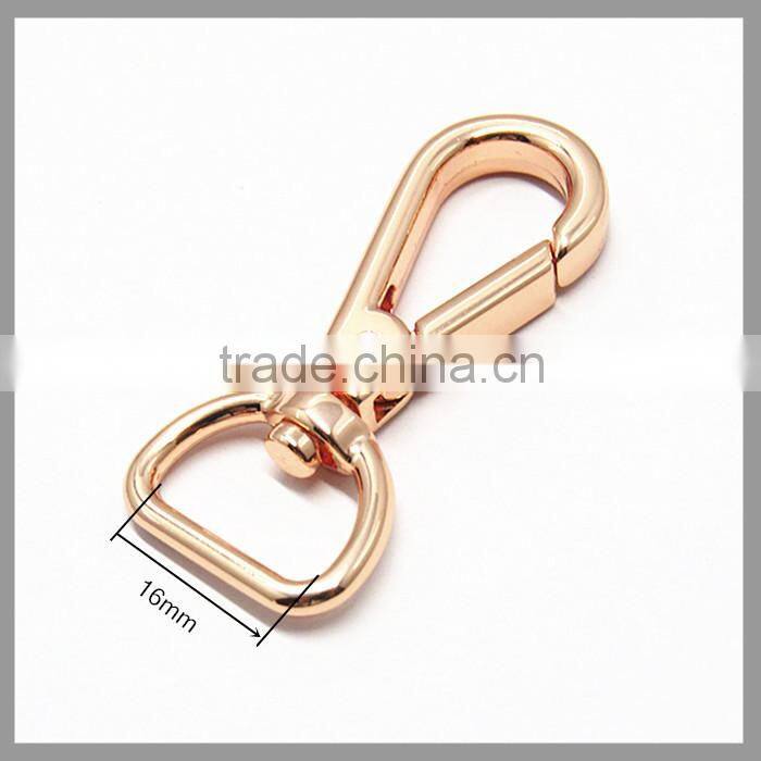16mm Gold Plating Metal Key Chain Snap Hook