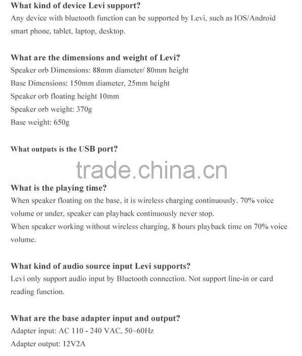 levitation bluetooth speaker system