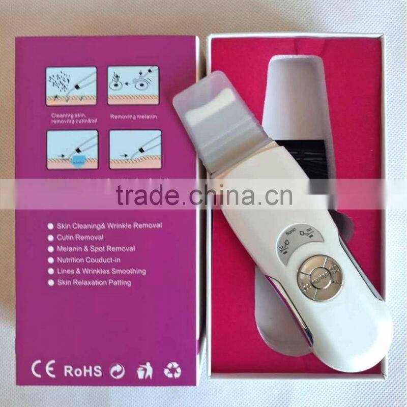 Portable skin scrubber ultrasonic peeling beauty machine