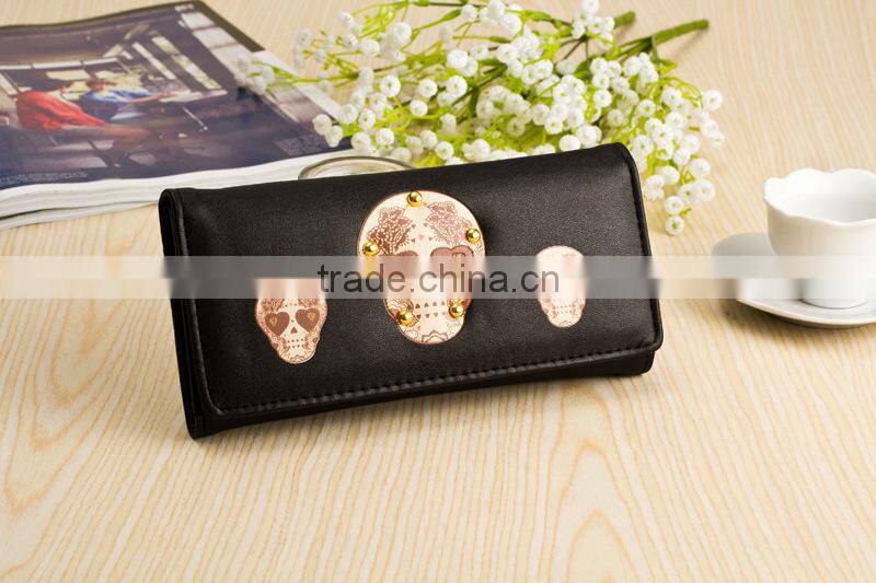 Cheap New Fashion Womens Pu Leather Bag Skull Fashion Handbag Girl Purse Wallet For Sale