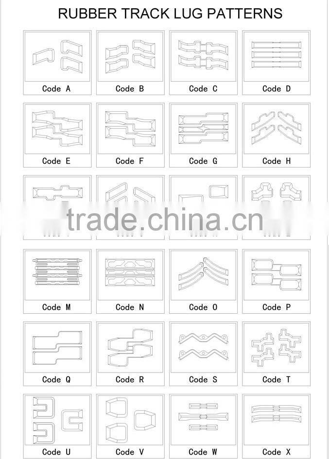 280*72 /400*72.5*74 small harvester rubber track for combine machinery