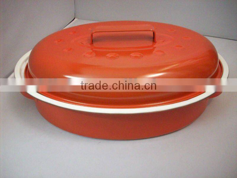 colorful ceramic coating roasting pan