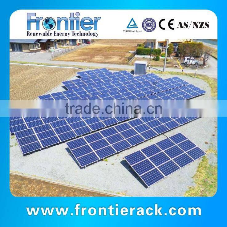 High efficiency ground solar panel mounting racking system