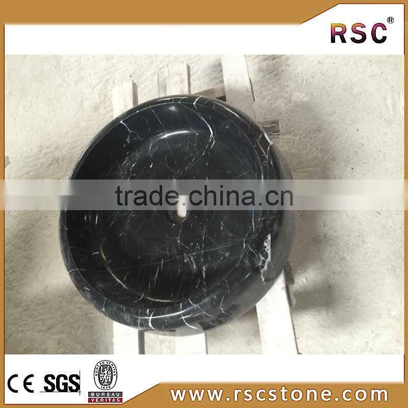 Natural nero marquina marble bathroom sink for wholesale