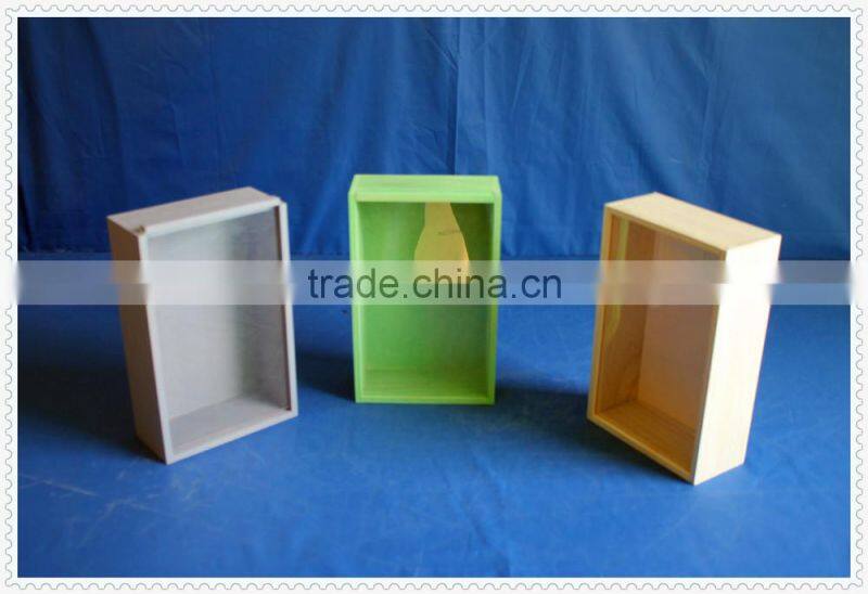 Exclusive luxury new arrival handmade customized art minds red color wooden packing box with hinge wholesale