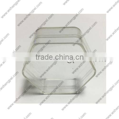 Cleverish portable cute transparent hexagon plastic storage jewelry wedding box kit