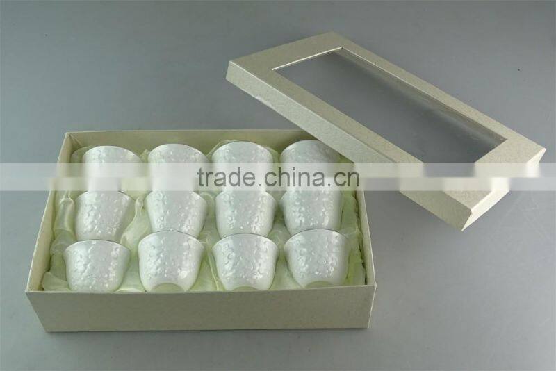 stocked White ceramic tea cup sets, 6 pcs/set,with color box paking.