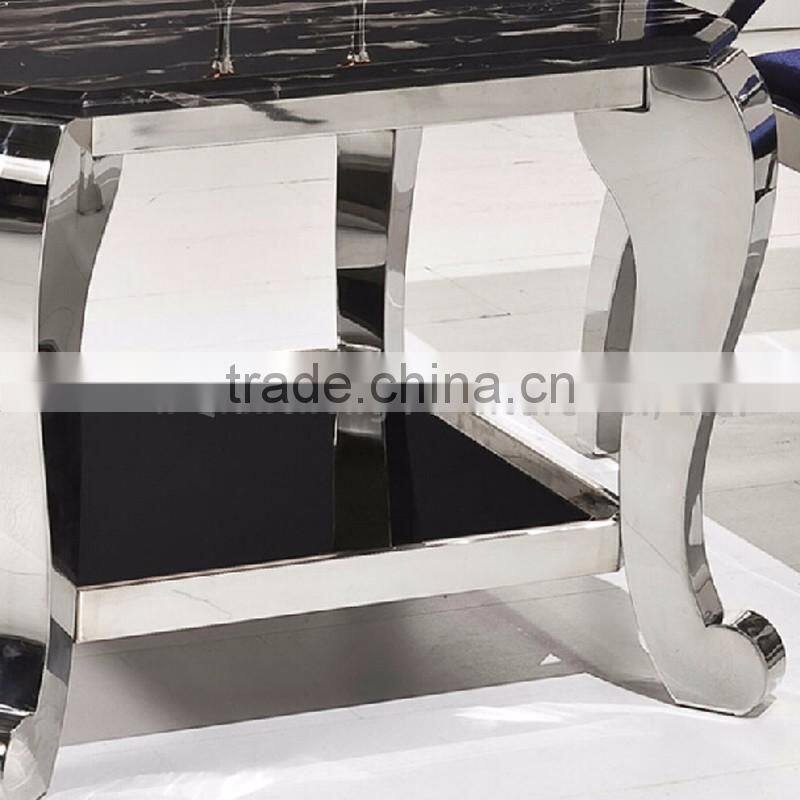 Living room side table with stainless steel legs