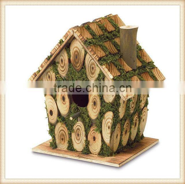 wooden printed bird house