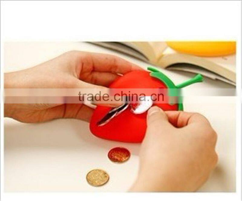 New Design Strawberry Silicone Key and Coin Bag Key Holder promotion gift