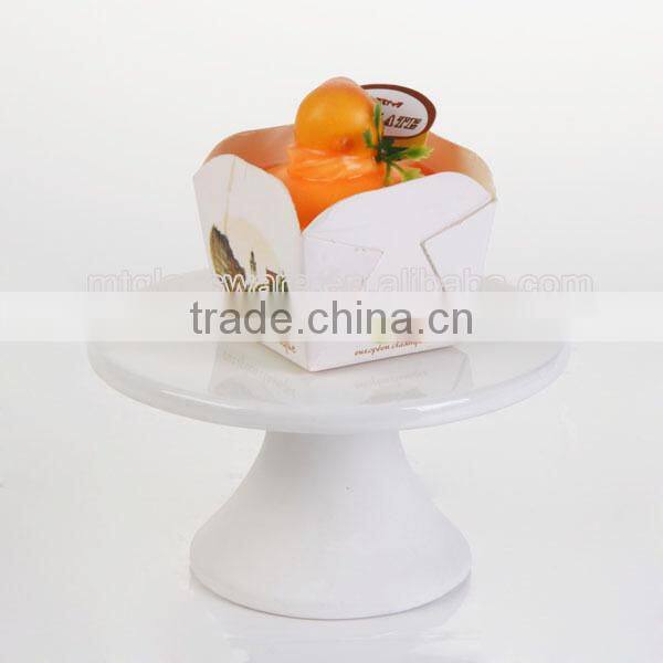 High temperature ceramic cake plate round white glaze hard dolomite