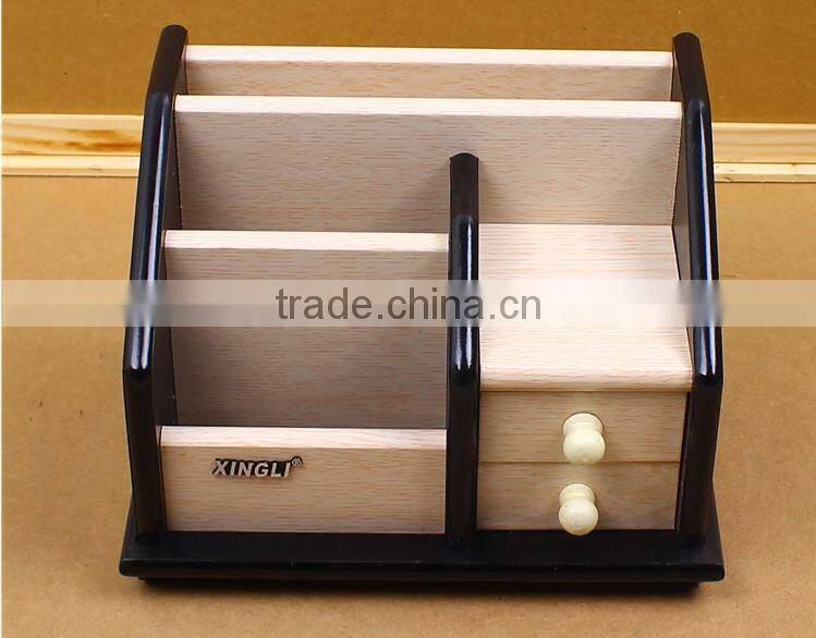Multifunctional storage pen desktop, remote control, storage makeup wooden box