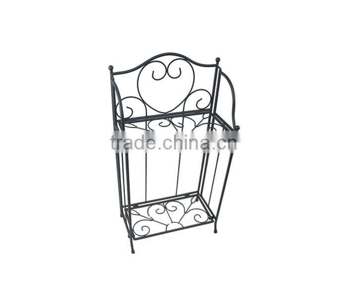 2 Tier Black Metal Plant Stand / Planter Holder