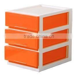 hot selling plastic 3 layer tabletop storage drawer
