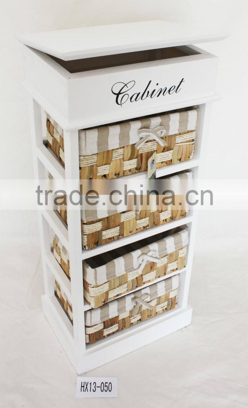 shabby chic home furniture wooden cabinet with wicker drawers