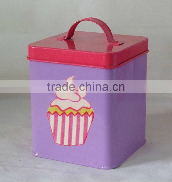 transfer decal two color square square metal box