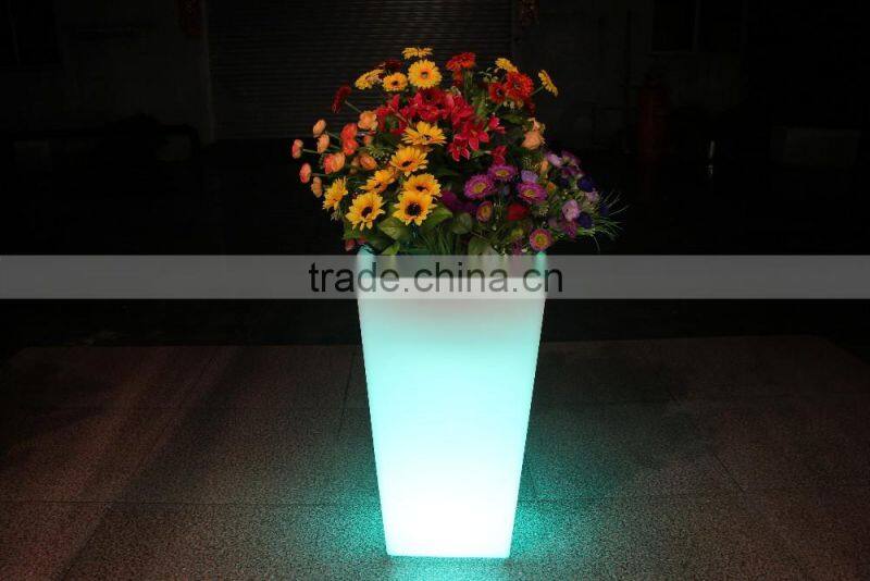led flower pot for wedding decoration, battery powered led plastic flower pots