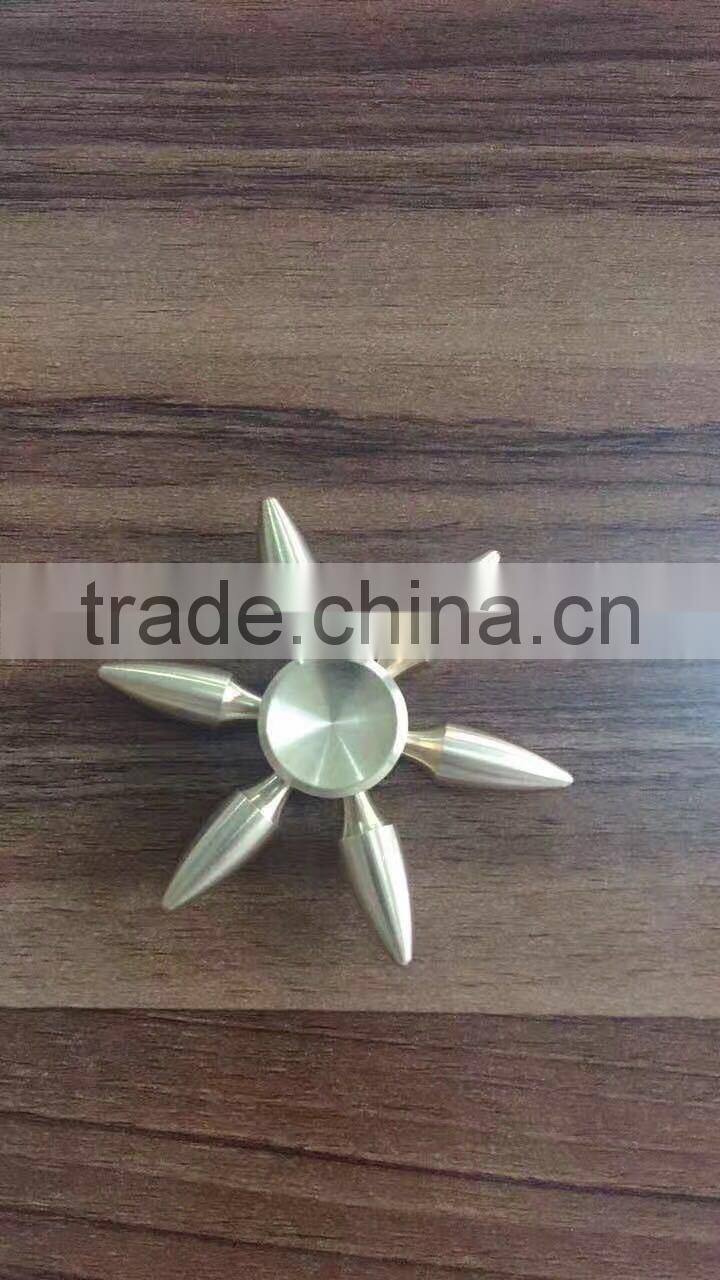 Fingertip gyro hexagonal spiral HandSpinner three-handed six-edged hexagrams diy boat compass luminous brass