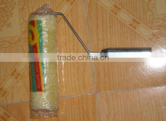 Sponge paint roller brush with plastic/metal handle