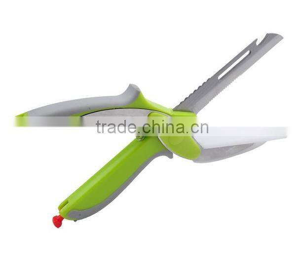 6 in 1 Kitchen Clever Scissors Shears Multi Function Clever Cutter Food Choppers Smart Knife Board Vegetable Slicer