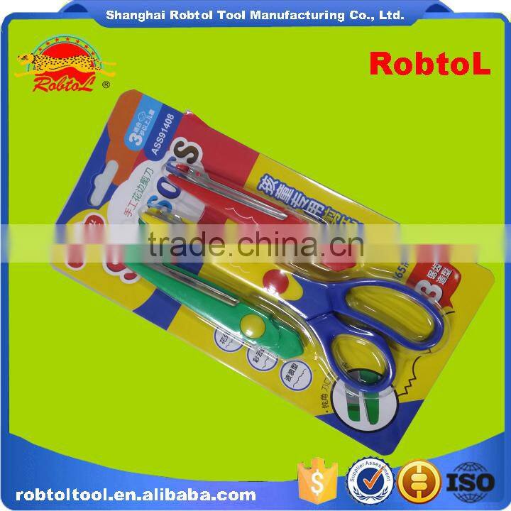 children school safety scissors 3 head interchangeable replaceable diy art student office kids hand scissors