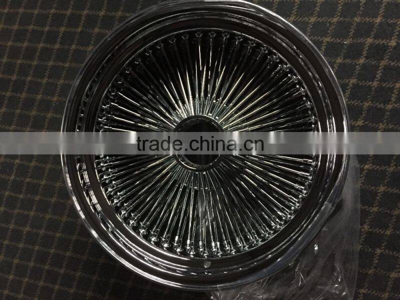 15x8 Knock-off With Adapter and Cap 100 Spoke Wire Wheel