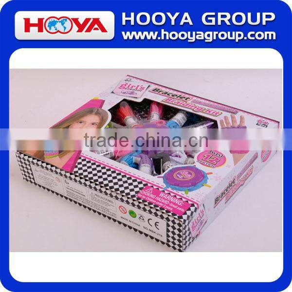 2015 china supplier diy kid funny toy girl's creator rope weaving bracelet braiding kit