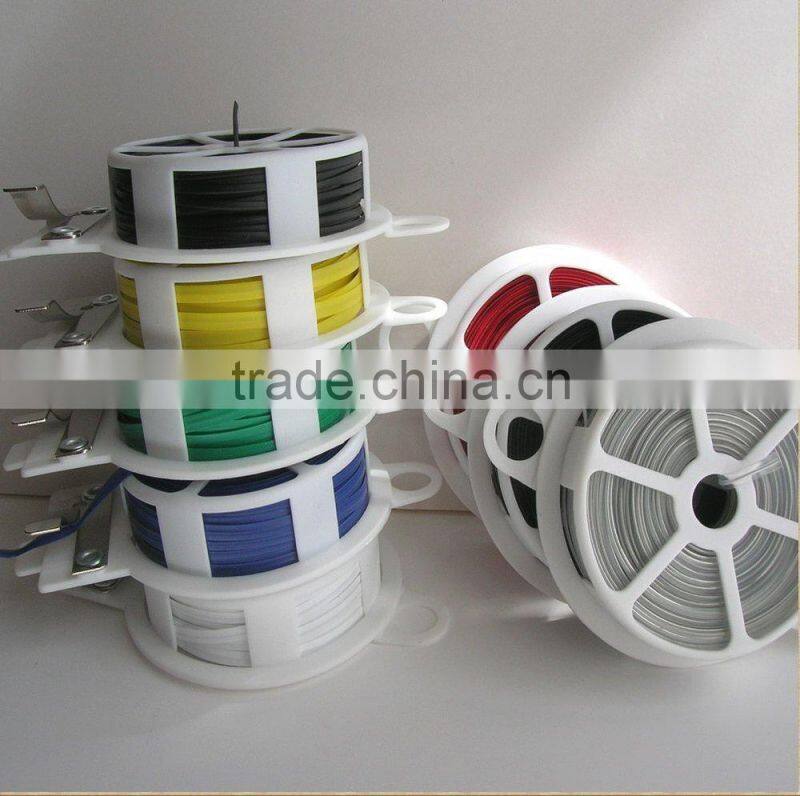 Good quality double wire black clear plastic twist tie roll with cutter for satin ribbon gift toy packaging