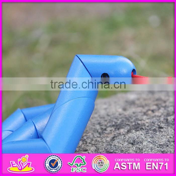 2017 New products simulation animals kids wooden snake toys W01B035