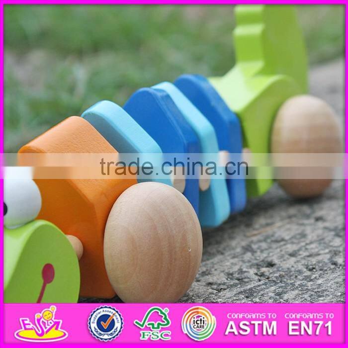 2016 new design wooden crocodile car baby pull toys W05C077