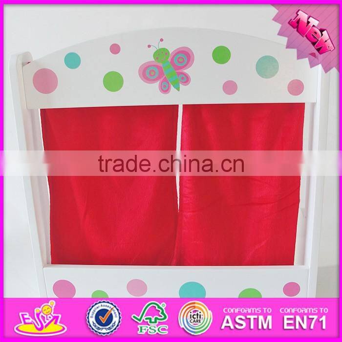 2016 new products portable children funny wooden finger puppet theater W10D143