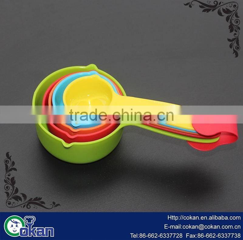 CK-S043 5Pcs Rainbow Plastic Measuring Spoons Cups Tools Set For Baking Cooking Plastic measuring spoon set / measuring cup