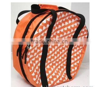 cutsomeized size logo Eco -friendly orange round travel duffle bag for women