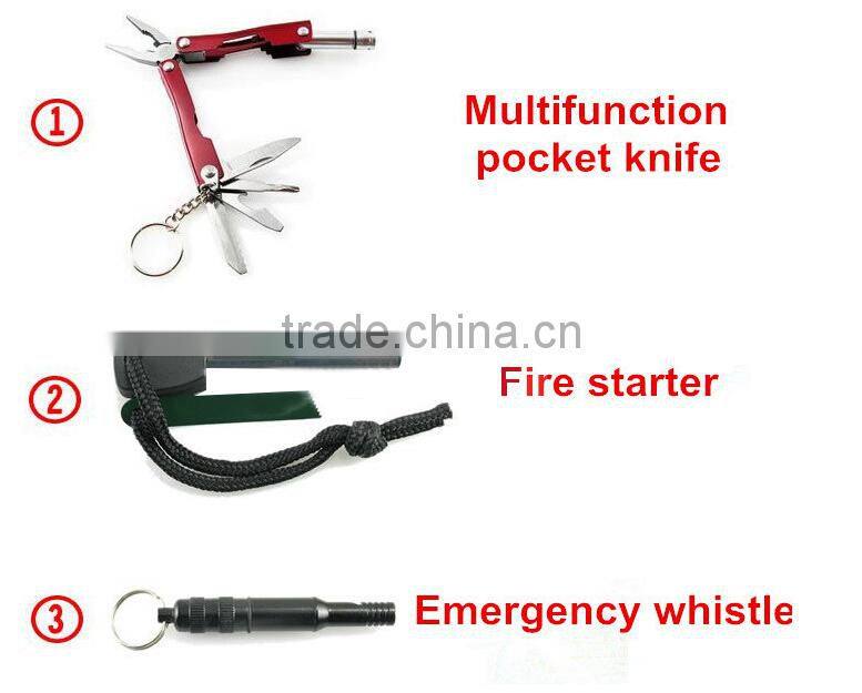 Camping SOS Equipment self-help box / outdoor survival kit for wholesale