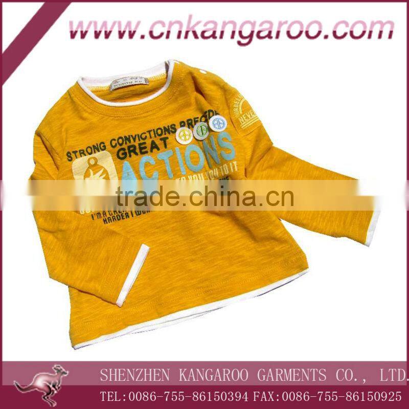 Boy's 100% cotton printed T-shirt with long sleeve