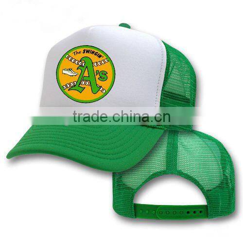 2014 Fashion Wholesale Printing logo Custom Foam Mesh Trucker Cap with a String on Brim