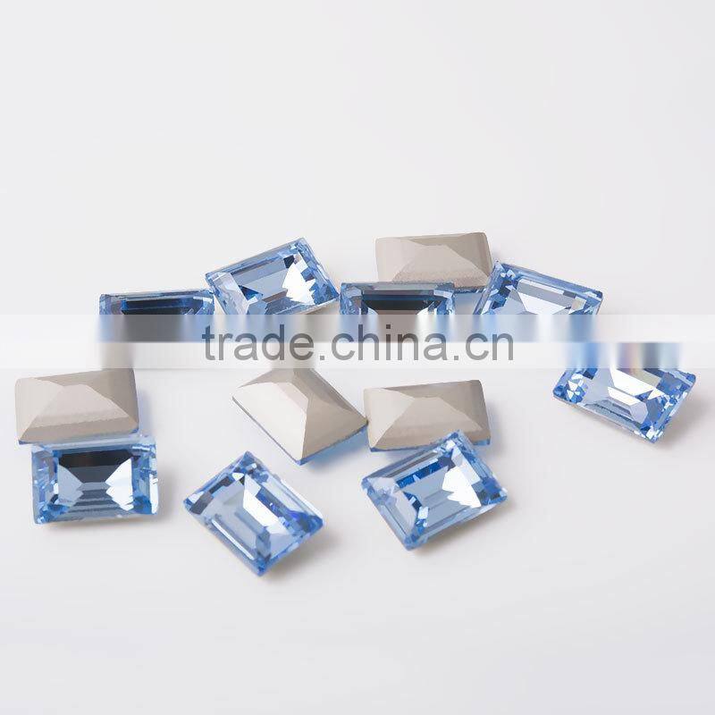 China garment accessory Imitation SW Light Sapphire rectangle rhinestone for wedding dress