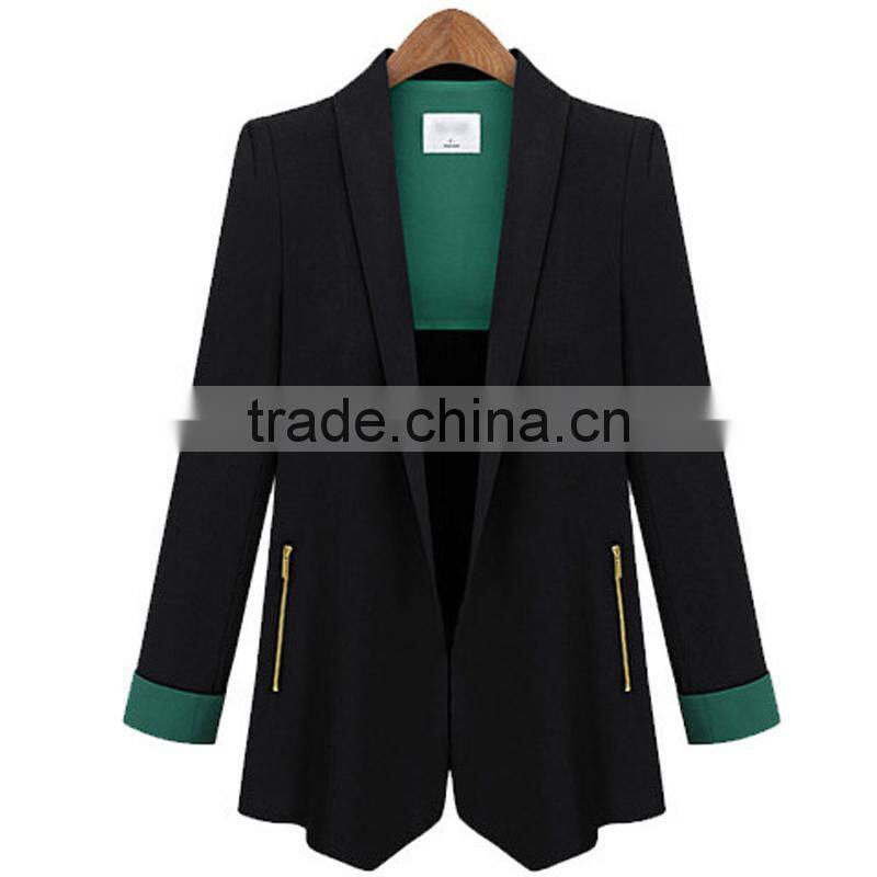 2015 new model ladies elegant good quality Classic look office wear workwear half sleeve formal jacket