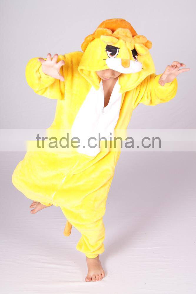 winter sport footless lion pajamas with drop seat family onesie