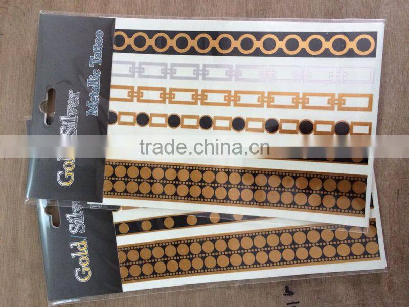 2015 new style cheap gold temporarygolden tattoo choker stickers