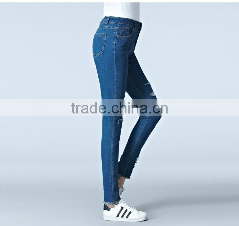 2016 new fashion women Slim jeans blue jeans female stretch pencil jeans female