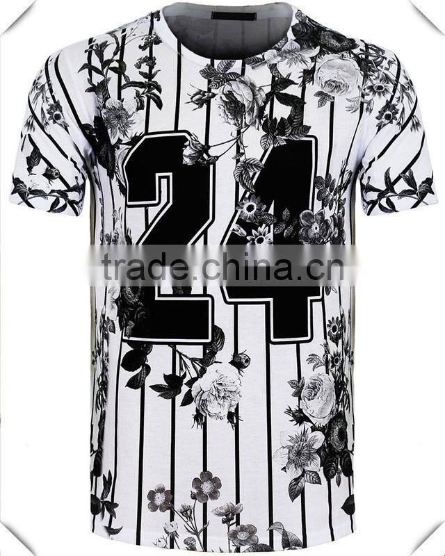 5% Elastane 95% Polyester Dry Fit Mens Sublimation Printed O neck T shirt Custom Heat Trasfered Tee Wholesale