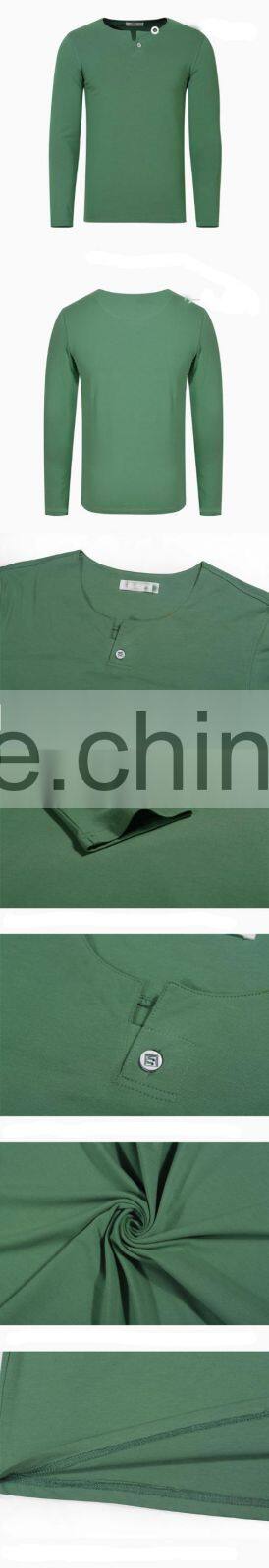 2015 New plain fashion style mens elongated tshirt with long sleeve