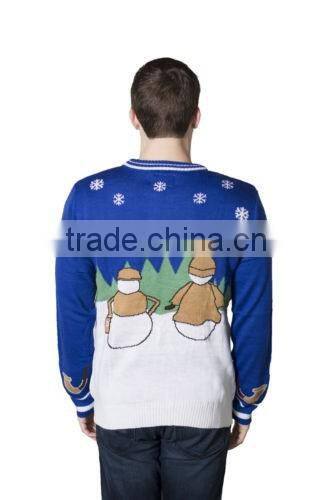 hot selling Christmas clothes men woolen sweater designs long sleeve pullover