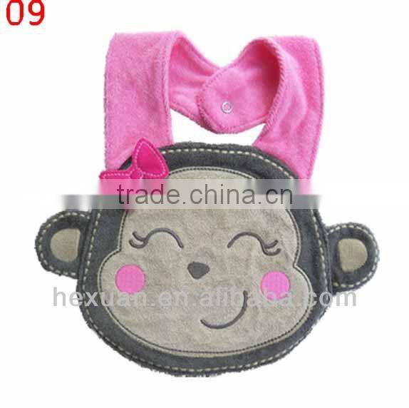 61 New designs stocked or OEM, Cotton Lovely Cartoon Animal Baby Bibs
