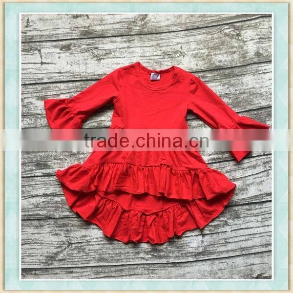 2017 Chinese mainland garment factory provide baby girl red Christmas dress wholesale winter clothes
