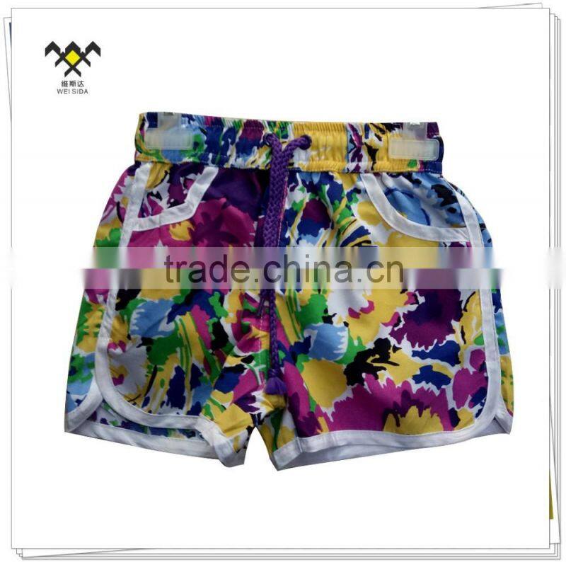 summer flower printed board shorts for girls
