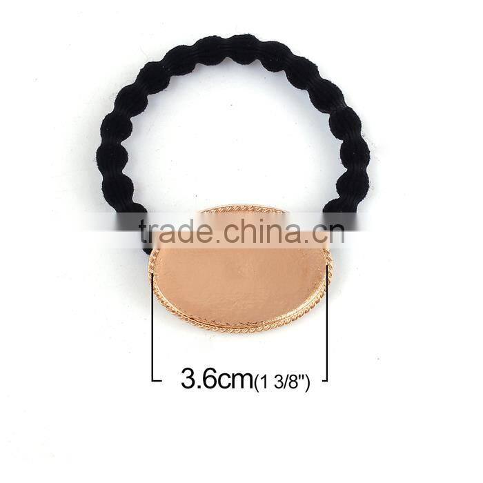 Zinc Based Alloy DIY Resin Mold For Jewelry Making Hair Ties Oval Gold Plated & Black